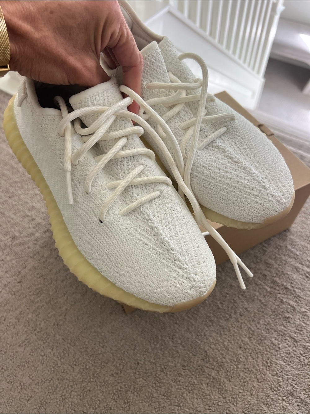 Men’s Size 6.5 adidas Yeezy Boost 350 V2 Low Cream White / Triple White